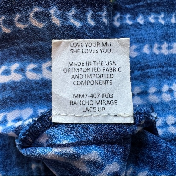 Show Me Your Mumu Blue Tie-Dye Lace Up Mini Dress - Size Medium - Picture 13 of 15